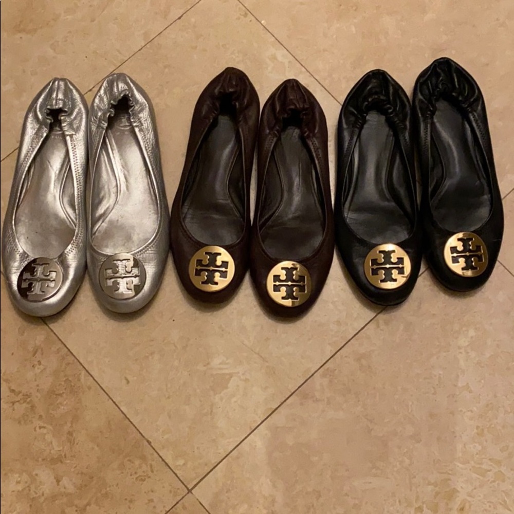 3 pairs of Tory Burch Reva ballet flats 8.5